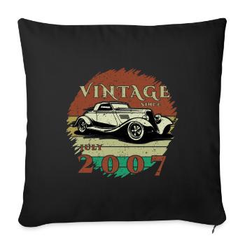 18ème Anniversaire - Classiques - Millésime depuis 07/2007 - Housse de coussin décorative 45 x 45 cm - noir - Devant