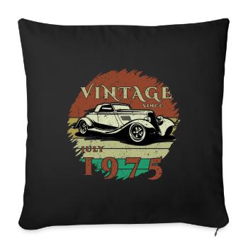 50ème Anniversaire - Classique - Millésime depuis 07/1975 - Housse de coussin décorative 45 x 45 cm - noir - Devant
