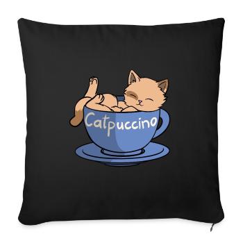 Catpuccino - Housse de coussin décorative 45 x 45 cm - noir - Devant