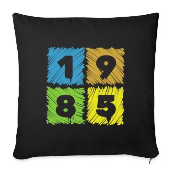 40. Geburtstag Andys Patches 1985 - Sofakissenbezug 45 x 45 cm - Schwarz - Vorne