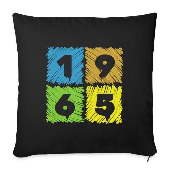 60. Geburtstag Andys Patches 1965 - Sofakissenbezug 45 x 45 cm - Schwarz - Vorne