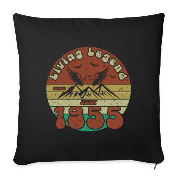 70th Birthday Living Legend since VIN 07/1955 - Sofa pillowcase 17,3'' x 17,3'' (45 x 45 cm) - black - Front