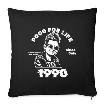 35. Birthday Pogo for life since 07/1990 - Sofa pillowcase 17,3'' x 17,3'' (45 x 45 cm) - black - Front