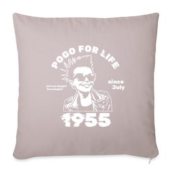 70 Birthday Pogo for life GAL since 07 1955 - Sofa pillowcase 17,3'' x 17,3'' (45 x 45 cm) - light taupe - Front