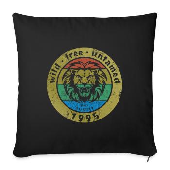 30. Geburtstag Wild, free & untamed since 08/1995 - Sofa pillowcase 17,3'' x 17,3'' (45 x 45 cm) - black - Front