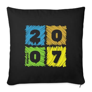 18. Geburtstag Farbige Patches depuis 08/2007 - Housse de coussin décorative 45 x 45 cm - noir - Devant