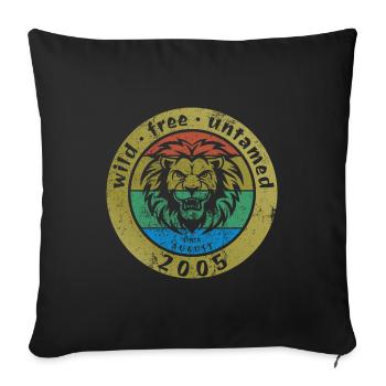 20. Geburtstag Wild, libre et indompté depuis 08/2005 - Housse de coussin décorative 45 x 45 cm - noir - Devant