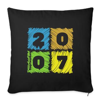 18. Geburtstag Farbige Patches depuis 09/2007 - Housse de coussin décorative 45 x 45 cm - noir - Devant