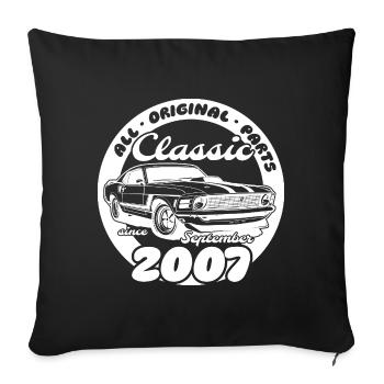 18th Birthday - Classic Musclecar 09/2007 - Sofa pillowcase 17,3'' x 17,3'' (45 x 45 cm) - black - Front