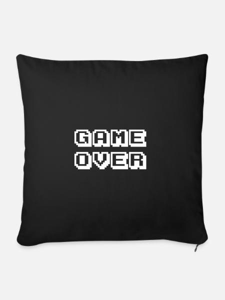 Arcade Game Over white - Sofa pillowcase 17,3'' x 17,3'' (45 x 45 cm) - black
