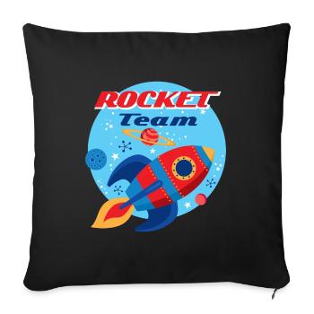 Équipe de fusée - Housse de coussin décorative 45 x 45 cm - noir - Devant
