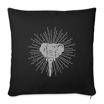 Eléphant Trompe Trompe De Pachyderme Cadeau - Housse de coussin décorative 45 x 45 cm - noir - Devant