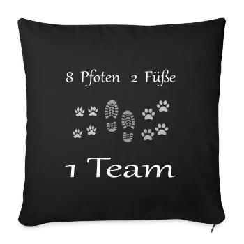 Hunde Katzen Team - Sofakissenbezug 45 x 45 cm - Schwarz - Vorne