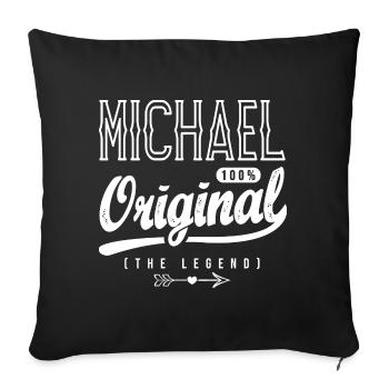 Michael ORIGINAL shirt personnalisé prénom michael - Housse de coussin décorative 45 x 45 cm - noir - Devant