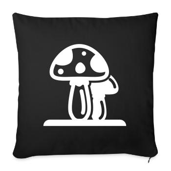 Symbole des champignons - Housse de coussin décorative 45 x 45 cm - noir - Devant