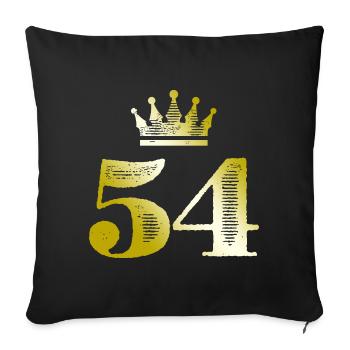 54 Number Crown Gold - Sofa pillowcase 17,3'' x 17,3'' (45 x 45 cm) - black - Front