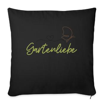 Gartenliebe mit Schmetterling - Für Gärtner - Sofakissenbezug 45 x 45 cm - Schwarz - Vorne