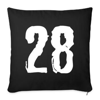 28 Number jersey - Sofa pillowcase 17,3'' x 17,3'' (45 x 45 cm) - black - Front