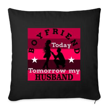 boyfriend girlfriend - Sofa pillowcase 17,3'' x 17,3'' (45 x 45 cm) - black - Front