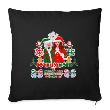 Joyeux Noël Merci aux Soignants d'être là ! - Housse de coussin décorative 45 x 45 cm - noir - Devant