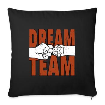 Dog and Human Dream Team - Sofa pillowcase 17,3'' x 17,3'' (45 x 45 cm) - black - Front