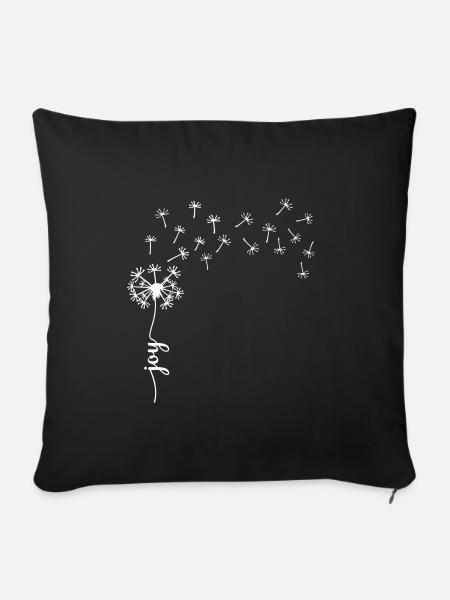 Joy Löwenzahn Design - Sofakissenbezug 45 x 45 cm - Schwarz