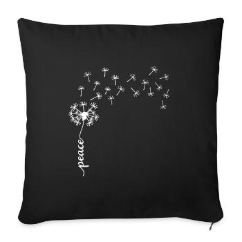 Peace Dandelion design - Sofa pillowcase 17,3'' x 17,3'' (45 x 45 cm) - black - Front