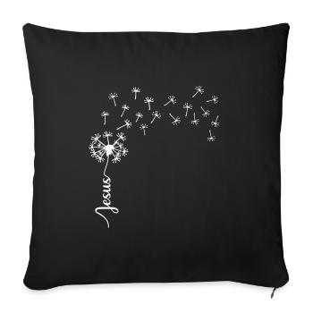 Jesus Dandelion design - Sofa pillowcase 17,3'' x 17,3'' (45 x 45 cm) - black - Front