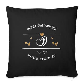 Christliches Design Frieden, den ich mit dir hinterlasse - Sofakissenbezug 45 x 45 cm - Schwarz - Vorne