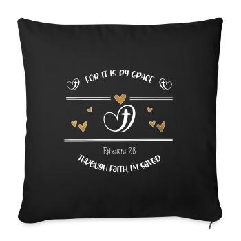 Le dessein chrétien sauvé par la foi - Housse de coussin décorative 45 x 45 cm - noir - Devant