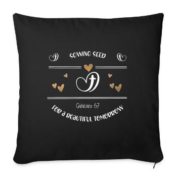 Christian Design Semer pour un bel avenir - Housse de coussin décorative 45 x 45 cm - noir - Devant