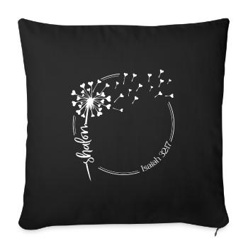 Christian Dandelion design shalom Ésaïe 32:17 - Housse de coussin décorative 45 x 45 cm - noir - Devant