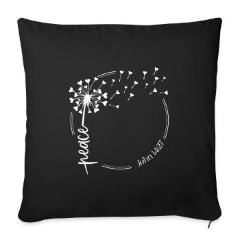 Christian Dandelion design peace John 14:27 - Sofa pillowcase 17,3'' x 17,3'' (45 x 45 cm) - black - Front