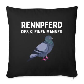 Rennpferd des kleinen Mannes Brieftaube Geburtstag - Sofakissenbezug 45 x 45 cm - Schwarz - Vorne