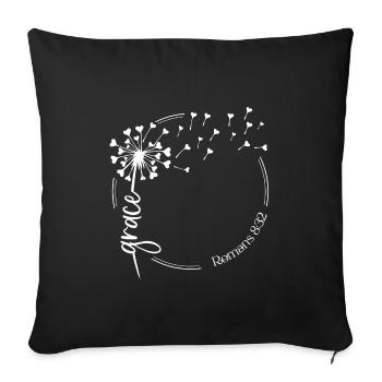 Christian Dandelion design grace Romans 8:32 - Sofa pillowcase 17,3'' x 17,3'' (45 x 45 cm) - black - Front