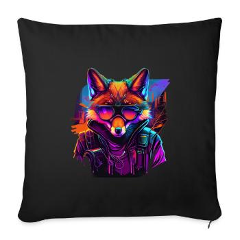 Creative Robber Fox Design Fox Lovers - Housse de coussin décorative 45 x 45 cm - noir - Devant