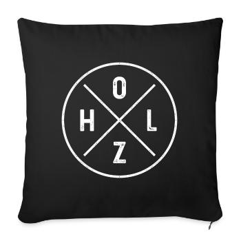 Brennholz - Holzfäller - Wald - Axt - Baum - Holz - Sofakissenbezug 45 x 45 cm - Schwarz - Vorne