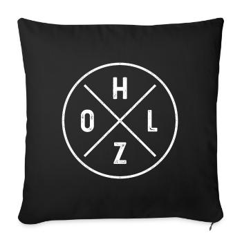 HOLZ Brennholz Holzfäller Wald Axt Baum Holz - Sofakissenbezug 45 x 45 cm - Schwarz - Vorne