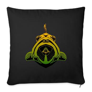 Zackenbarsch Angler Design - Sofakissenbezug 45 x 45 cm - Schwarz - Vorne