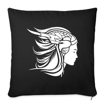 Viking Woman Viking Warrior - Sofa pillowcase 17,3'' x 17,3'' (45 x 45 cm) - black - Front