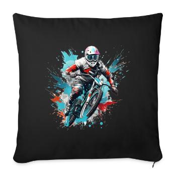 BMX rider - Sofa pillowcase 17,3'' x 17,3'' (45 x 45 cm) - black - Front