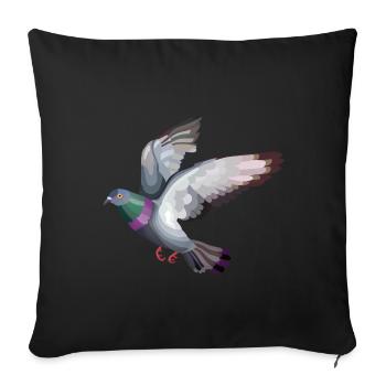 pigeon vole - Housse de coussin décorative 45 x 45 cm - noir - Devant