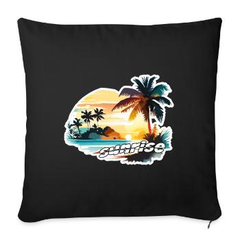 Lever du soleil - Housse de coussin décorative 45 x 45 cm - noir - Devant