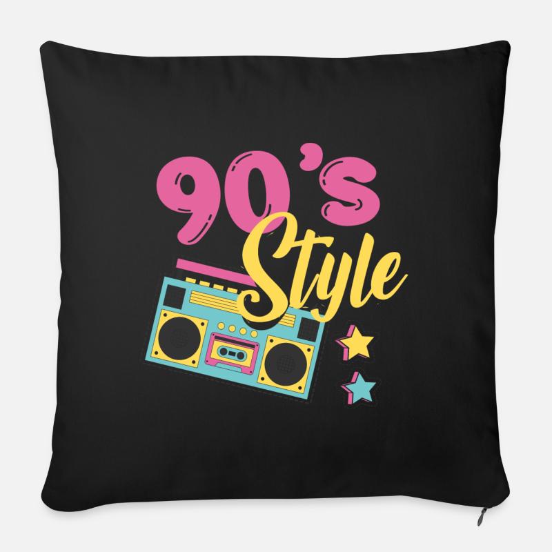 Stil der 90er Jahre - Sofakissenbezug 45 x 45 cm - Schwarz