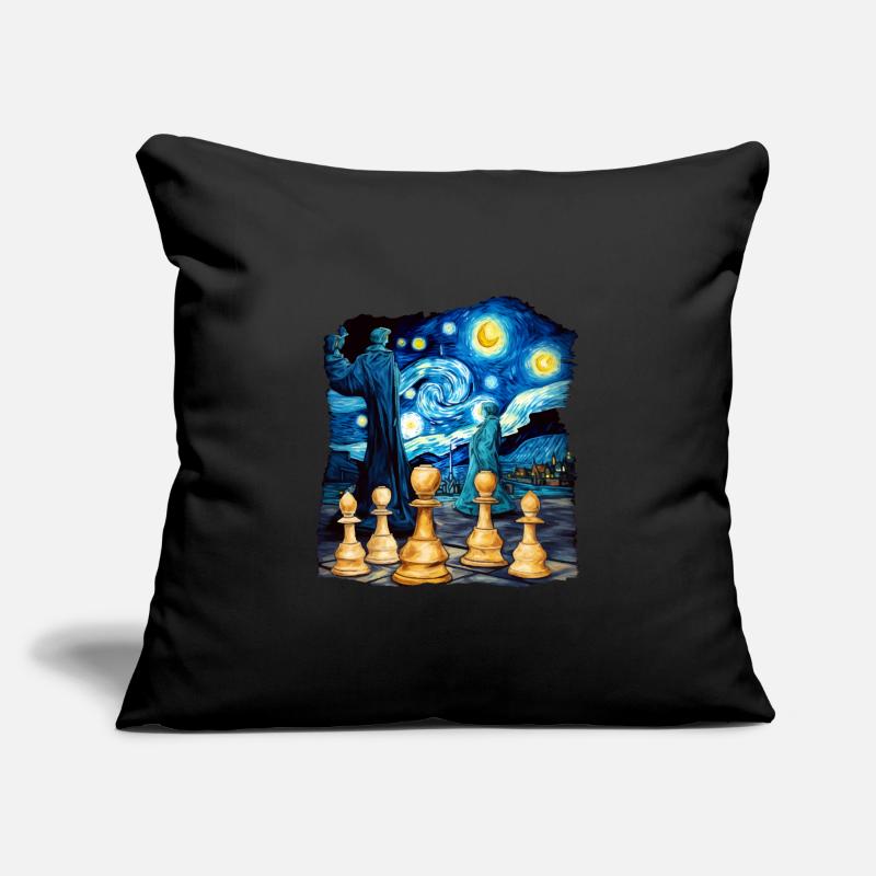 Echecs au clair de lune Housse de coussin décorative 45 x 45 cm