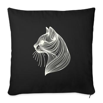 Curved Cat - Sofa pillowcase 17,3'' x 17,3'' (45 x 45 cm) - black - Front
