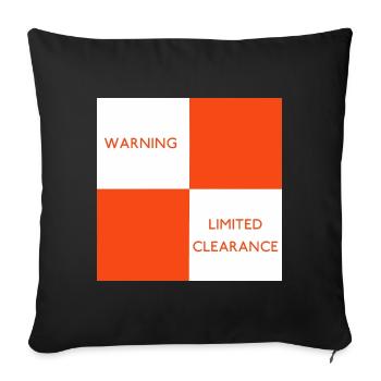 Railway Limited Clearance warning sign - Sofa pillowcase 17,3'' x 17,3'' (45 x 45 cm) - black - Front