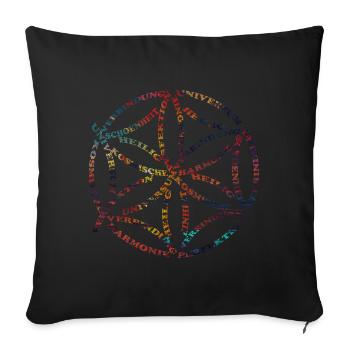 Flowers of Life, Sacred Geometry Gift Idea - Sofa pillowcase 17,3'' x 17,3'' (45 x 45 cm) - black - Front