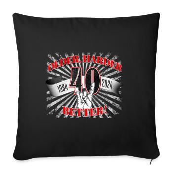 40th birthday of a metal fan or motorcyclist - Sofa pillowcase 17,3'' x 17,3'' (45 x 45 cm) - black - Front