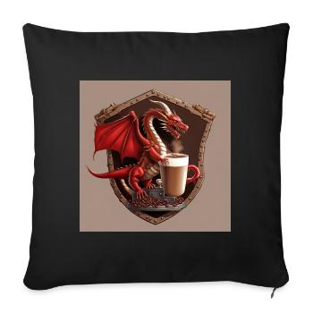 Welsh Coffee Shield - Sofa pillowcase 17,3'' x 17,3'' (45 x 45 cm) - black - Front